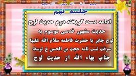 محمد بن الحسن ع در ایقان جلسه نهم  ادامه دست گریخته دوم حدیث لوح   حدیث مشهور قدسی موسوم به لوح جابر یا حضرت فاطمه