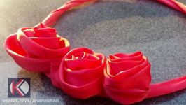 DIY How To Make Flower Around Collar  کاردستی، ساخت گل دور یخن