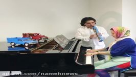 پیانو نوازی مهراوه شریفی نیا در کنار سامان احتشامی