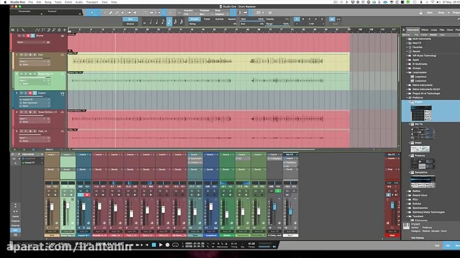 تکنیک Trigger میکس درامز Drums در Studio One 4
