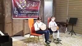 ماهان مهدیان آواز تنبک، رومینا ریاضی تنبک هنرجوهای استاد نوربخش در کنسرت آموزش