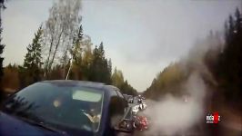 تصادف موتور سیکلت کروس در جاده