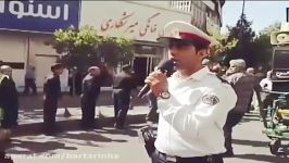 مداحی مامور راهنمایی رانندگی در دسته عزاداری شیراز