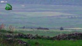 شلیک موشک ضد تانک تروریستها به تانک تی ۵۵ ارتش سوریه