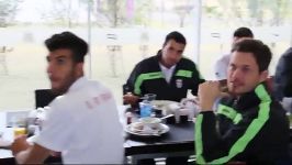 تماشای والیبال ایران برزیل توسط ملی پوشان فوتبال