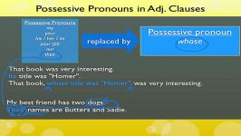 Pronouns of Possession in Adjective Clauses