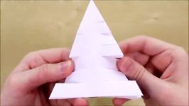 اوریگامی درخت کریسمس  آموزش ساخت درخت کریسمس کاغذی  کاردستی  خلاقیت