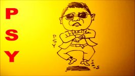 Gangnam STYLE Funny PSY cartoon Drawing Caricature