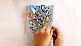 آموزش کارت هدیه رمانتیک طرح پروانه های رنگارنگ