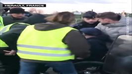 Yellow Vests protest chaos French police drag man out of his wheelchair over