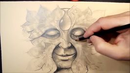 Drawing a Bacchus A surrealistic face Time Lapse