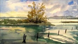 Drawing Painting BALATON Lake in Watercolor