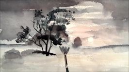 Dawn Painting a Landscape with Watercolour