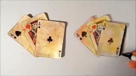 Realism Challenge 6# Drawing Old Playing Cards Time Lapse