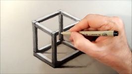 Drawing Impossible Cube #1 Time Lapse