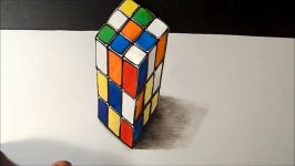 Drawing Rubiks Cube  3D Trick Art Illusion