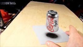 Drawing Levitating Coca Cola Can in 3D Pop Art Graphic
