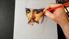 Drawing Johnny Depp Captain Jack Sparrow Time Lapse