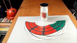 Trick Art  3D Drawing Rubiks Cube  Anamorphic Illusion by Vamos