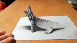 How to Draw Crocodile  Drawing 3D Crocodile  3D Trick Art  By Vamos