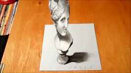 How to Draw 3D Bust of Venus  Anamorphical Art