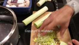 How To Make Leek Mushroom Soup  آموزش درست کردن سوپ قارچ تره فرنگی