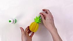 اوریگامی سه بعدی میوه  آموزش ساخت میوه کاغذی  کاردستی