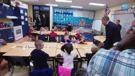 President Obama Talks with First Graders at Tinker Elementary School