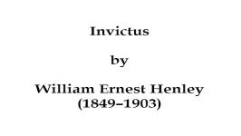 Invictus by W.E. Henley read by Tom OBedlam