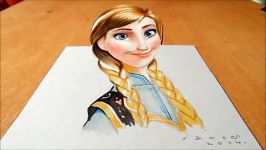 Drawing Anna from Frozen Trick Art 3D Illusion