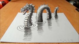 How to Draw 3D Monster  Drawing Loch Ness Monster  By Vamos