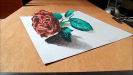 How to Draw Rose  Drawing 3D Rose on Paper  Trick Art Illusion