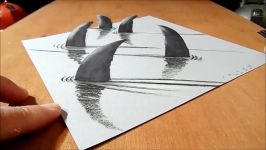 How to Draw 3D Sharks  Drawing Shark with Charcoal Markers