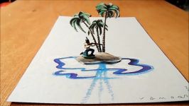 Uninhabited Island 3D Anamorphic Drawing