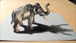 Trick Art How I Draw a 3D Mammoth Optical Illusion