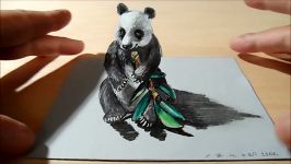 How to Draw a 3D Panda Bear Trick Art