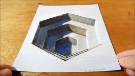 Drawing 3D Hexagonal Hole  Trick Art Illusion on Paper