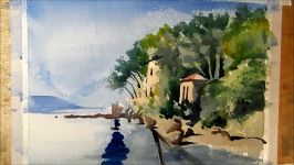 Villa on the Beach Painting a Watercolour