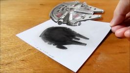Amazing 3D drawing of the Millennium Falcon  How to Draw Millenium Falcon