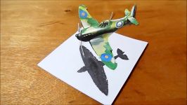 How I Draw a 3D Spitfire  Airplane Flight Illusion