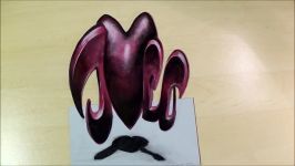 Drawing I Heart U 3D Anamorphic Illusion Art