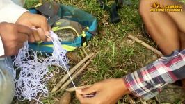 Awesome Quick Bird Trap Using Cambodia Traditional Fishing Net Trap 