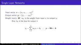 MLP Lecture 17 Course Introduction Single Layer Networks