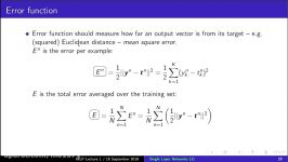 MLP Lecture 18 Course Introduction Single Layer Networks