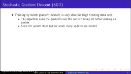 MLP Lecture 22 Stochastic gradient descent Classification