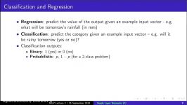 MLP Lecture 24 Stochastic gradient descent Classification