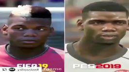 مقایسه ۳۶۰درجه برخی چهره های Fifa19Pes19