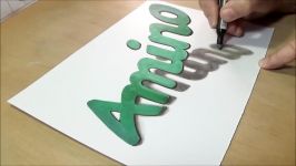 Drawing 3D Amino Letters  How to Draw 3D Letters  Trick Art Illusion