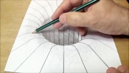 Drawing with Graphite Pencil  Round Hole Illusion  Trick Art on paper for Kids