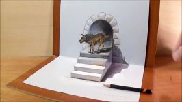 3D Art Drawing Wolf How to Draw 3D Awesome Wolf Trick Art